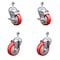 Service Caster 4 Inch SS Red Polyurethane Swivel 1/2 Inch Threaded Stem Caster Brakes SCC, 2PK SSTS20S414-PPUB-RED-TLB-121315-2-S-2 - alternate 1